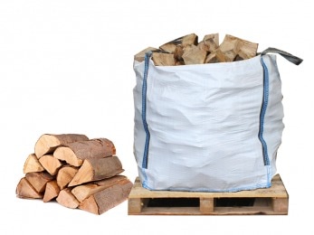 Bulk bag of seasoned softwood firewood supplied by SSAW Tree Services